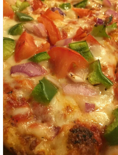 Real square deep-dish style pizza from Crazy Gator Pizza